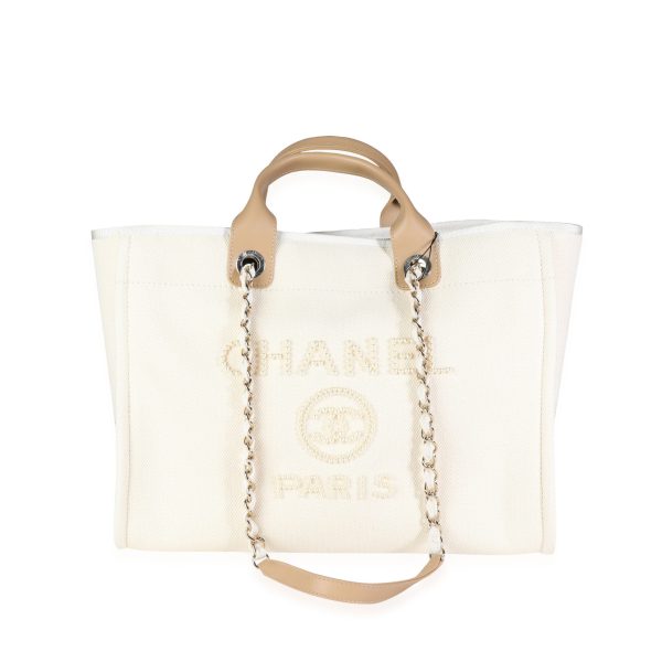 117593 fv c654dc0a c34b 4f9b af6c 7d75117ee8a1 Chanel Natural Canvas and Tan Leather Large Pearl Deauville Tote