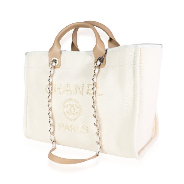 117593 sv 1017b25e d37c 48da 9e88 b136e5f71c53 Chanel Natural Canvas and Tan Leather Large Pearl Deauville Tote