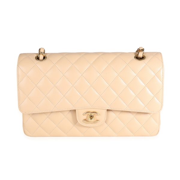 117645 fv cc792846 b38c 439c bcf1 5c607feb4941 Chanel Beige Quilted Caviar Medium Classic Double Flap Bag