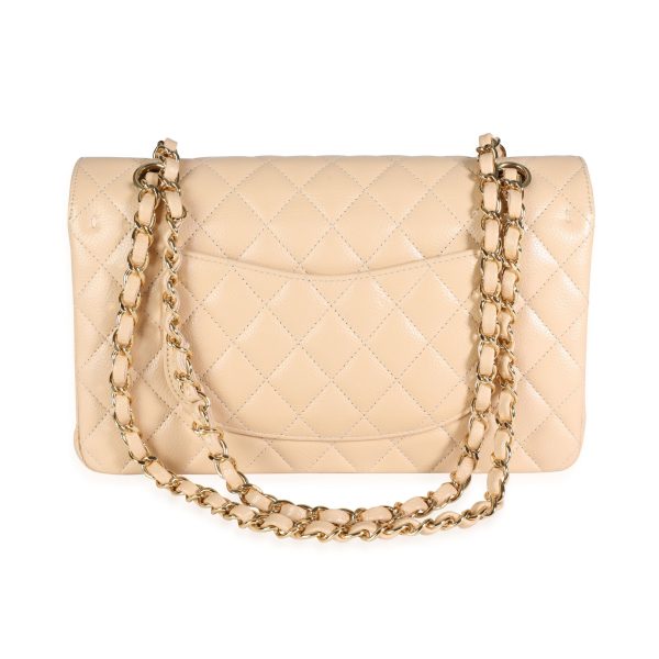 117645 pv 294ab260 c61f 43d9 a62e 0e412093bb0a Chanel Beige Quilted Caviar Medium Classic Double Flap Bag