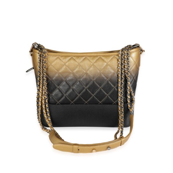 117866 pv 8f5c227c 8ac4 44ba bd9e e24d7cc002cd Chanel Black Gold Ombré Quilted Goatskin Medium Gabrielle Hobo