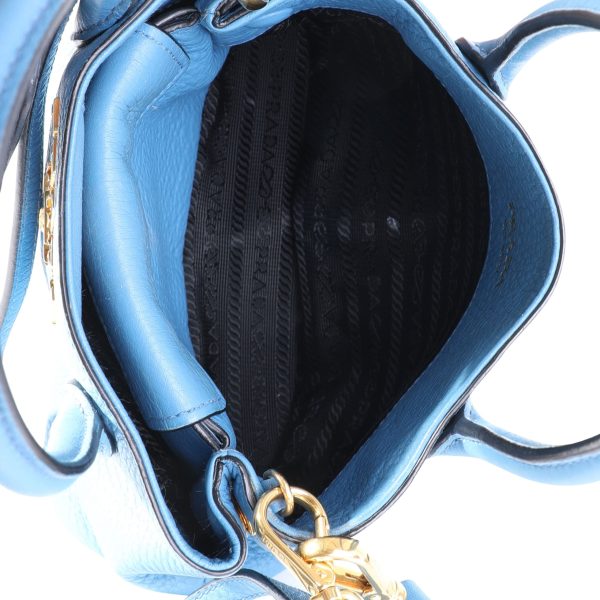 117969 av 01957c3c 8bfa 4ab1 b5de 82ad1c06261b Prada Blue Vitello Daino Leather Mini Tote