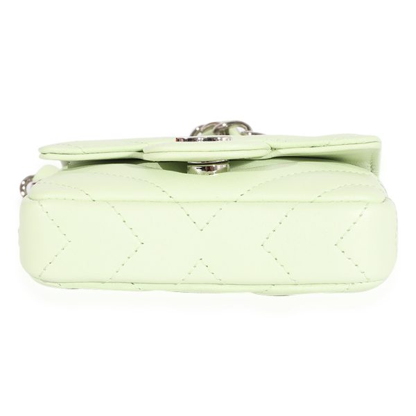 118030 stamp Chanel Light Green Chevron Quilted Flap Belt Bag