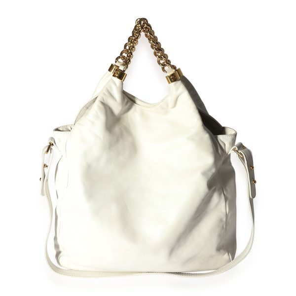 118162 pv Chanel Cream Lambskin Rodeo Drive Medium Hobo