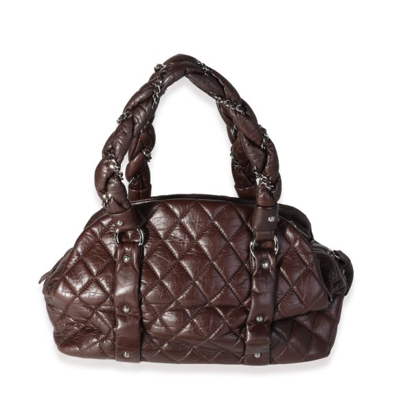 118243 pv Chanel Brown Aged Calfskin Lady Braid Bowler