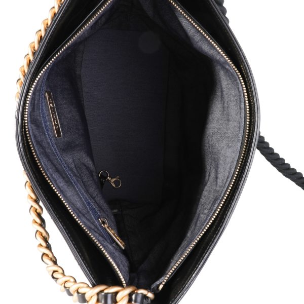 118326 av Chanel Black Crumpled Calfskin En Vogue Rope Tote