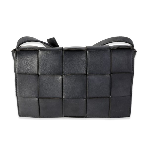 118348 fv Bottega Veneta Black Intrecciato Calfskin Cassette Bag