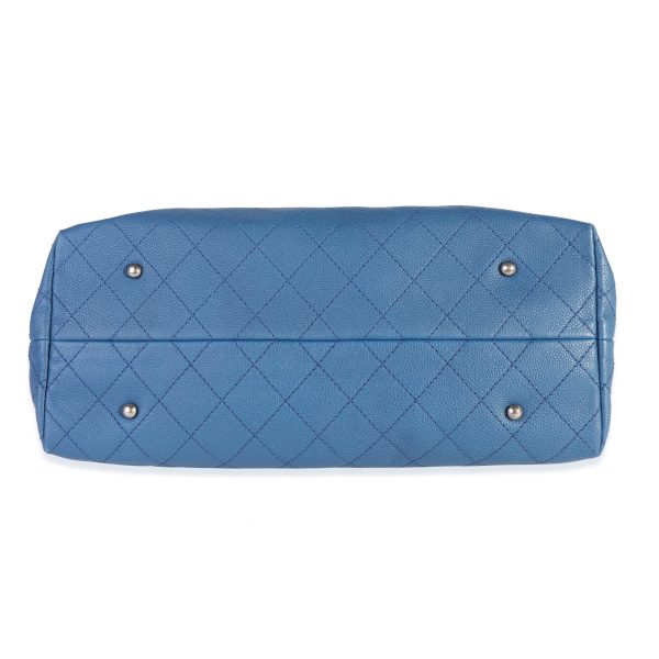 118401 box ff0ac04e 7b08 4091 ba3b 1d75cb15c6ac Chanel Blue Quilted Caviar Urban Shopping Tote