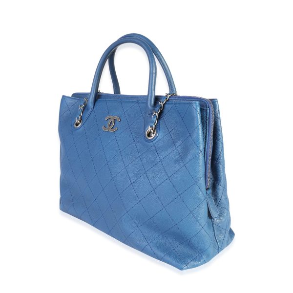 118401 sv 558cbb0c 4ba6 4040 9324 0bd5497720b2 Chanel Blue Quilted Caviar Urban Shopping Tote