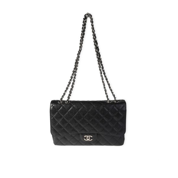 118406 bv e5d3ab7f e1c1 48c8 9ac9 e6d86c00c39b Chanel Black Caviar Quilted Jumbo Classic Single Flap Bag