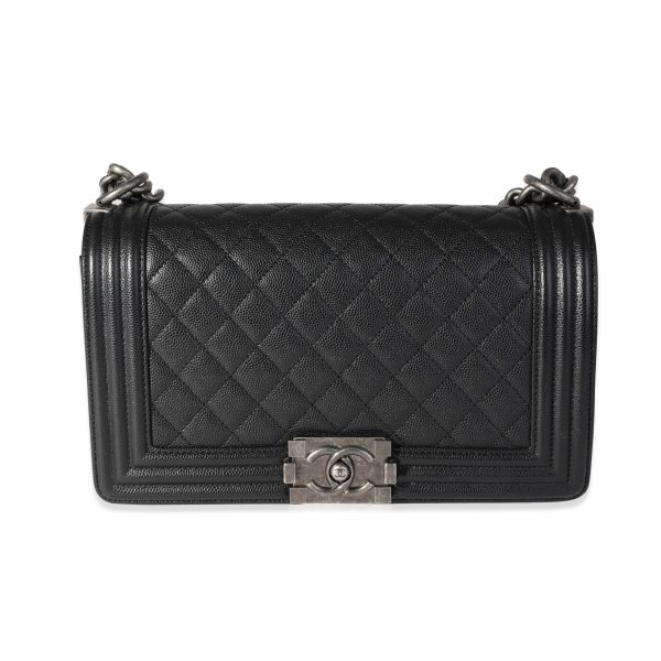 118472 fv 7a7b1ce0 7d7c 4b10 9977 716669b8d705 Chanel Black Quilted Leather Old Medium Boy Bag