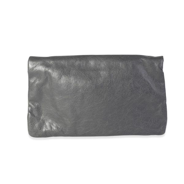 118495 stamp 1728c60c 4bd1 4811 bc11 f54568e0439e Balenciaga Grey Leather Giant 12 Envelope Clutch