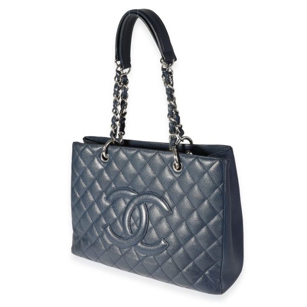 118526 sv 6b6012a1 b3bb 4053 a71b 220a164715a4 Chanel Navy Caviar Quilted Grand Shopping Tote