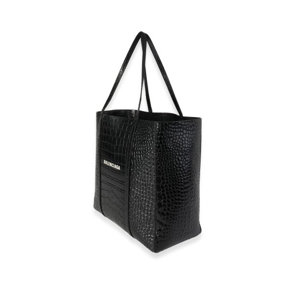 118528 sv Balenciaga Crocodile Embossed Leather Small Everyday Tote