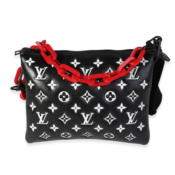 118598 fv fe2ee115 bb4a 4927 88c8 e013a4a30b4d Louis Vuitton Black and White Lambskin Coussin PM