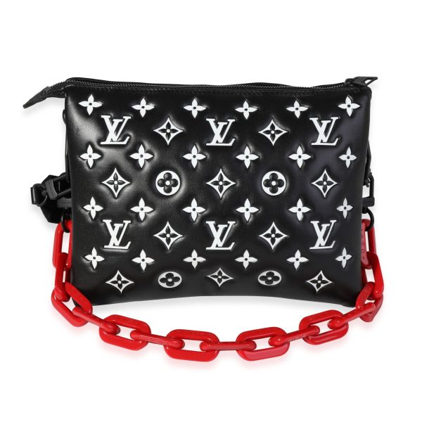 118598 pv f9a3bc9b 464e 45fb ad37 0835aa00704a Louis Vuitton Black and White Lambskin Coussin PM