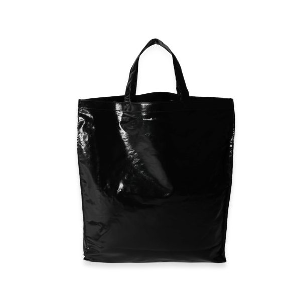 118634 pv Gucci Black Gold Coated Canvas Montecarlo Tote