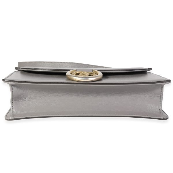 118750 stamp Gucci Gray Leather GG Ring Shoulder Bag