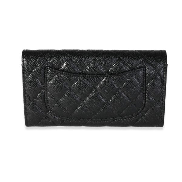 118786 pv Chanel Black Quilted Caviar Classic Wallet