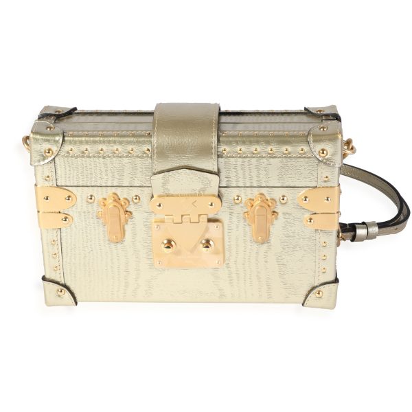 118798 fv Louis Vuitton Gold Grain de Bois Petite Malle