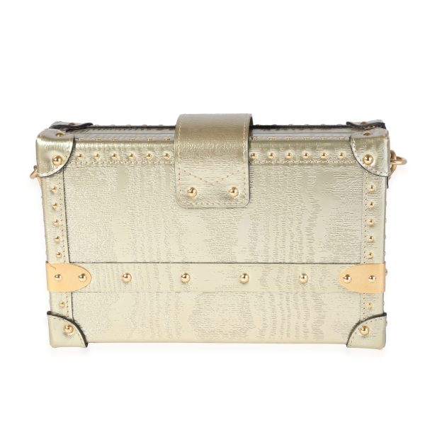 118798 pv Louis Vuitton Gold Grain de Bois Petite Malle