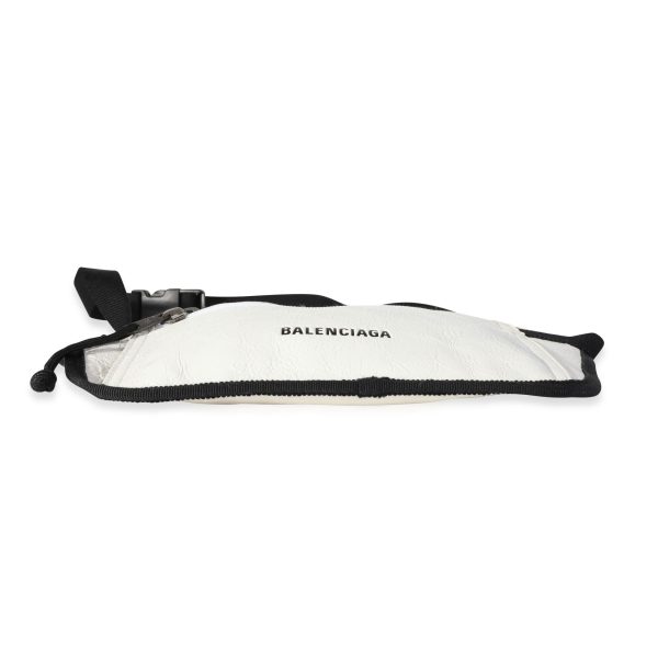 118841 stamp a1edf968 6bf2 4702 b727 eb07b1fcb76c Balenciaga White Leather Black Weekend Belt Bag