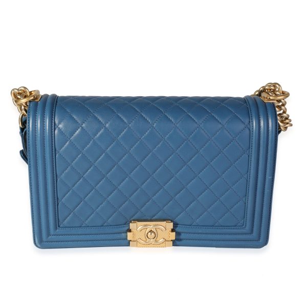 118900 fv 5bb8b9af b0a8 4be8 aae3 3fc34a1a6b52 Chanel Blue Quilted Lambskin Medium Boy Bag