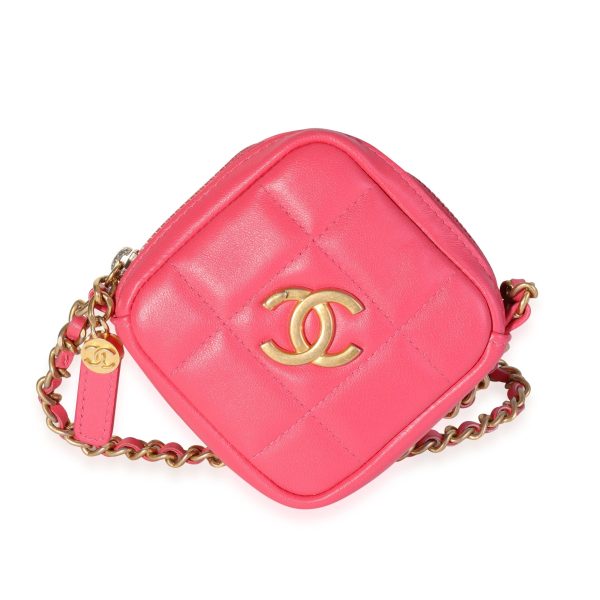 118928 fv 88463a4c 9c0a 4985 800d 75aaeeeb218e Chanel Hot Pink Quilted Lambskin Diamond Crossbody Bag