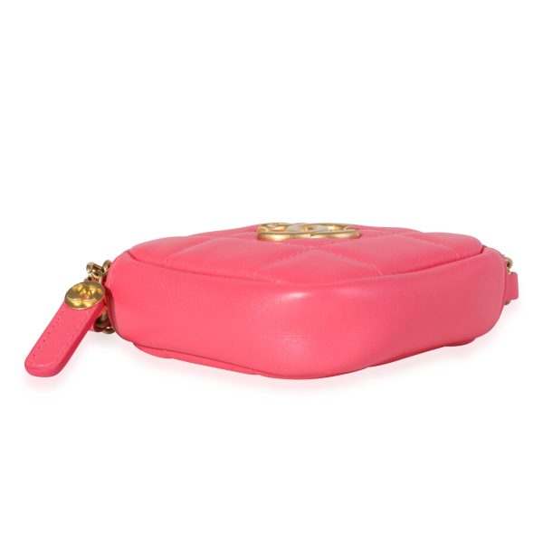 118928 stamp Chanel Hot Pink Quilted Lambskin Diamond Crossbody Bag