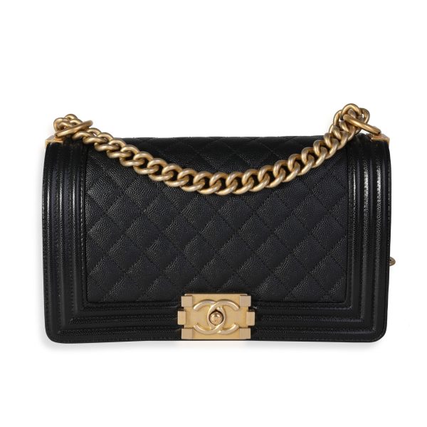 118932 fv 73add42d 9f6d 4e79 9de1 a74e324cba2b Chanel Black Quilted Caviar Old Medium Boy Bag