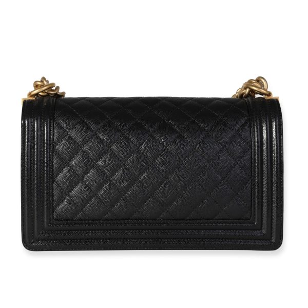 118932 pv 4a56622f 4f19 48a2 bb46 ef3f49f35955 Chanel Black Quilted Caviar Old Medium Boy Bag