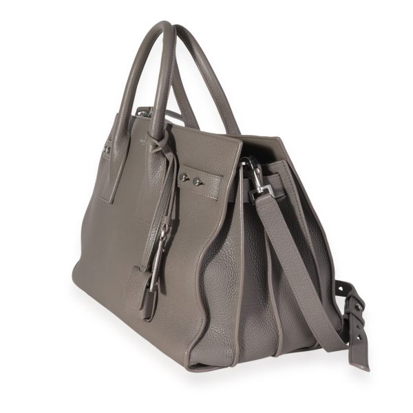 118939 sv Saint Laurent Gray Grained Calfskin Souple Sac De Jour