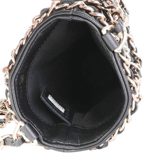 118941 av 2d6aa916 4d8a 40c9 8777 99d98d36d934 Chanel Black Lambskin Tech Me Out Chain Crossbody Phone Holder