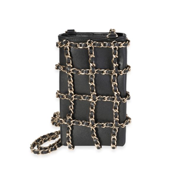 118941 fv 4a0762c8 4602 40a8 8c10 b9b020e9d08c Chanel Black Lambskin Tech Me Out Chain Crossbody Phone Holder