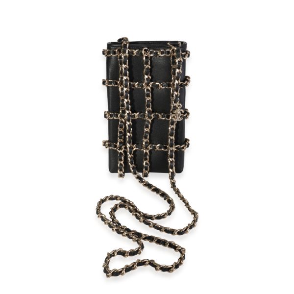 118941 pv dfc4108a d25f 484c 8bf3 1dc51156f3cb Chanel Black Lambskin Tech Me Out Chain Crossbody Phone Holder