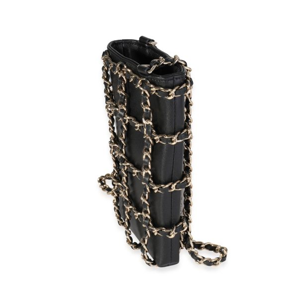 118941 sv 911906d8 c0af 4988 b572 65a659d92ccd Chanel Black Lambskin Tech Me Out Chain Crossbody Phone Holder