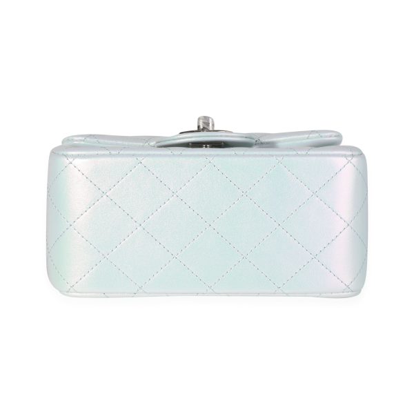 118943 stamp Chanel Light Blue Iridescent Quilted Calfskin Square Mini Classic Flap Bag