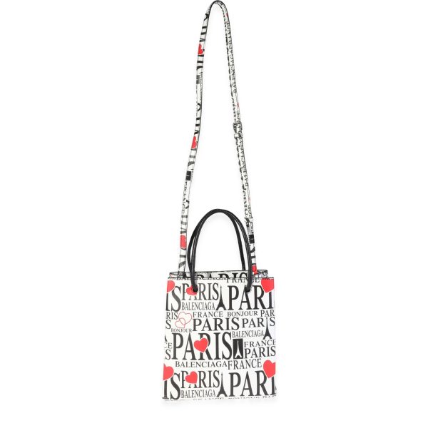 118972 bv 694c73dd bdc1 4bf5 b926 d22d71177a0b Balenciaga Black Red White Bonjour Paris XXS Shopper Tote