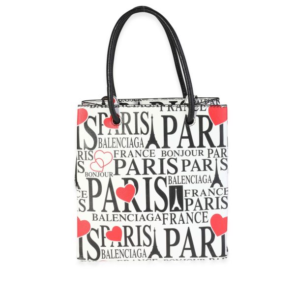 118972 fv a47b5e2f bf64 434d 97c5 6e339462cc50 Balenciaga Black Red White Bonjour Paris XXS Shopper Tote