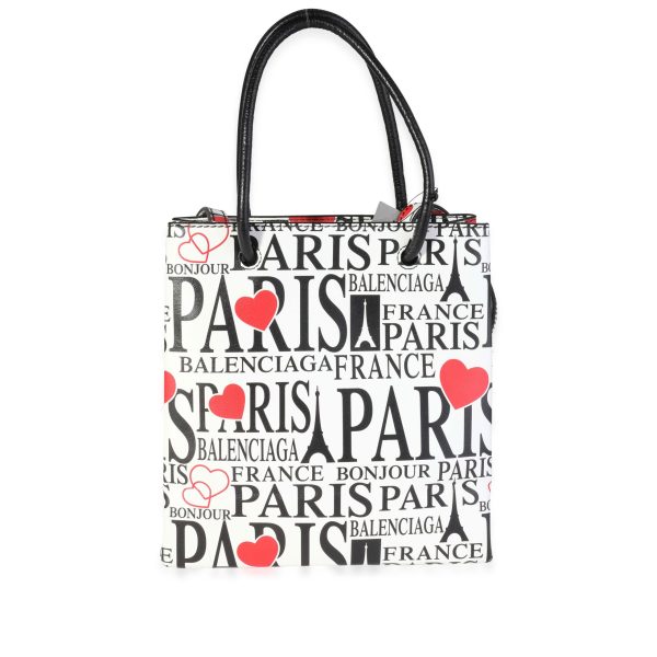 118972 pv a3b1c375 be6a 4914 ba7c 7d1c16ce9772 Balenciaga Black Red White Bonjour Paris XXS Shopper Tote