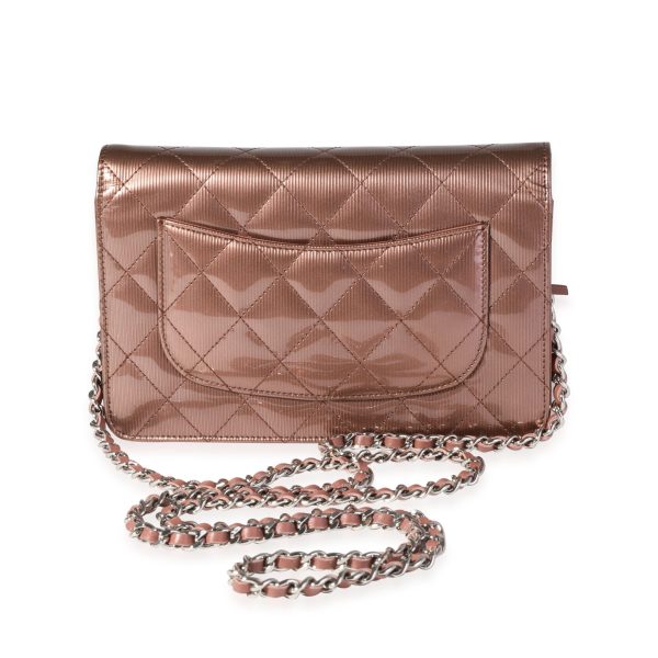118982 pv 984a9497 bf9a 4e4d 8bc1 61477a383c10 Chanel Bronze Vertical Stripe Quilted Patent Leather Wallet On Chain