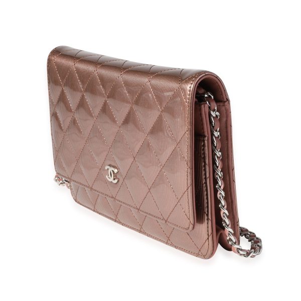 118982 sv 13231462 0dba 4ee6 9a4a 450cb8756abd Chanel Bronze Vertical Stripe Quilted Patent Leather Wallet On Chain