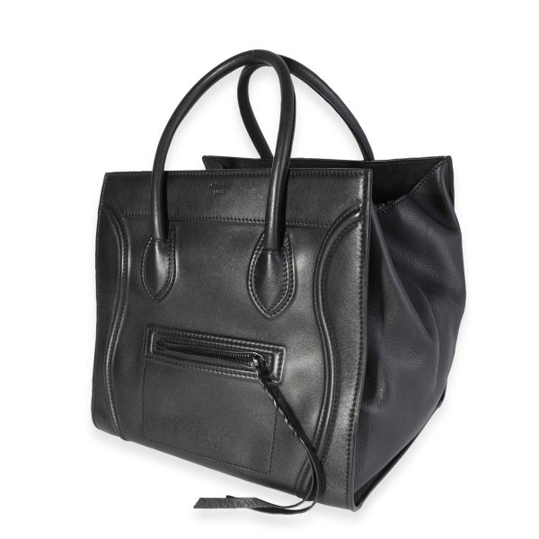 119079 sv Celine Black Smooth Calfskin Phantom Luggage Tote