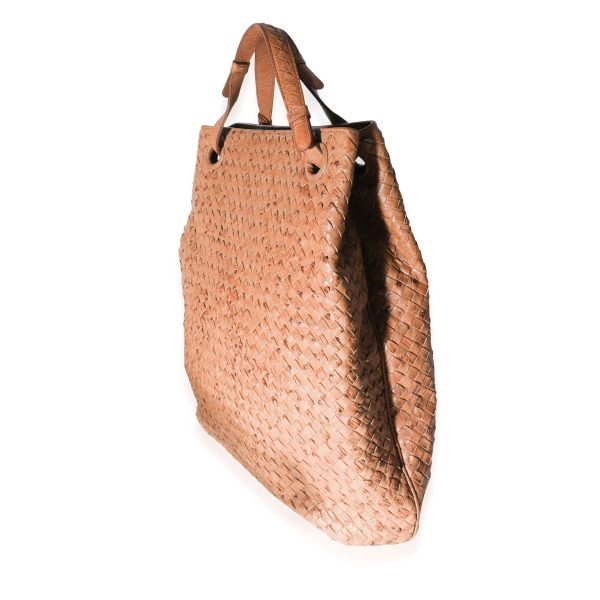 119091 sv 5bd67ce5 ed2e 45d3 a6fd 40ddea96249e Bottega Veneta Tan Ostrich Intrecciato Leather Julie Bag