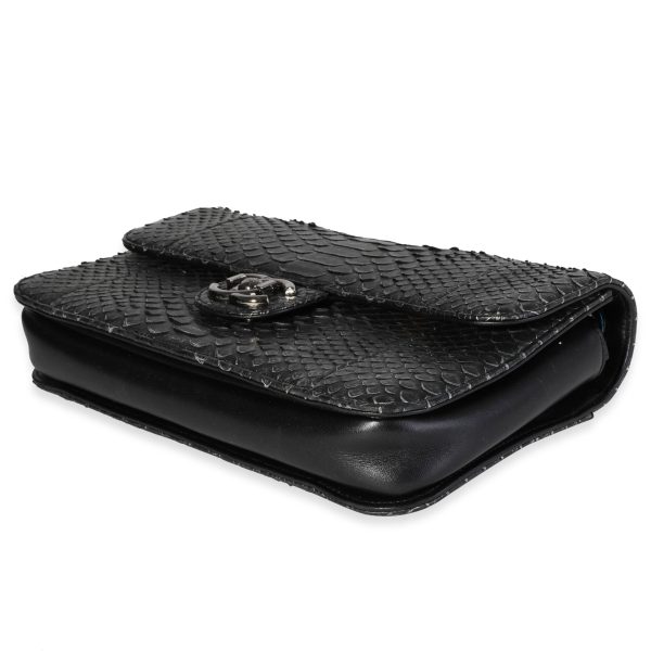 119207 clasp c663a303 13d7 4d87 8153 88ac69617977 Chanel Black Python Pondicherry Flap Bag