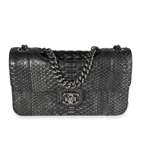 119207 fv 7ba40247 a337 47bc bb3c 994e76722221 Chanel Black Python Pondicherry Flap Bag