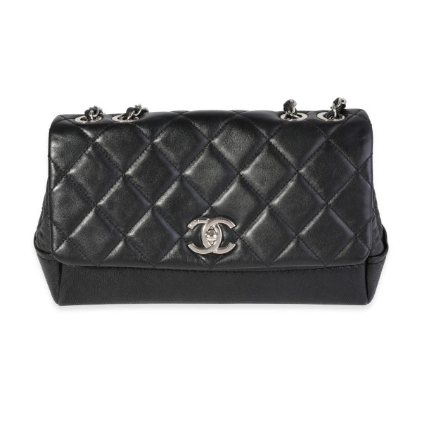 119365 fv Chanel Black Quilted Lambskin Caviar CC Shoulder Bag