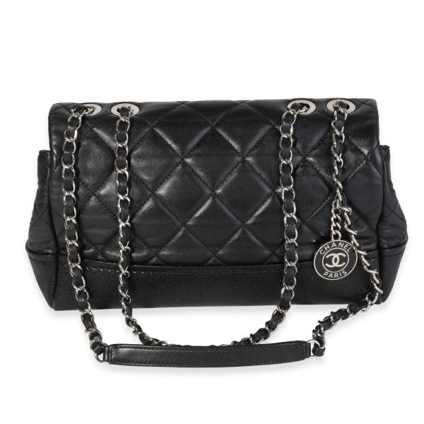 119365 pv Chanel Black Quilted Lambskin Caviar CC Shoulder Bag