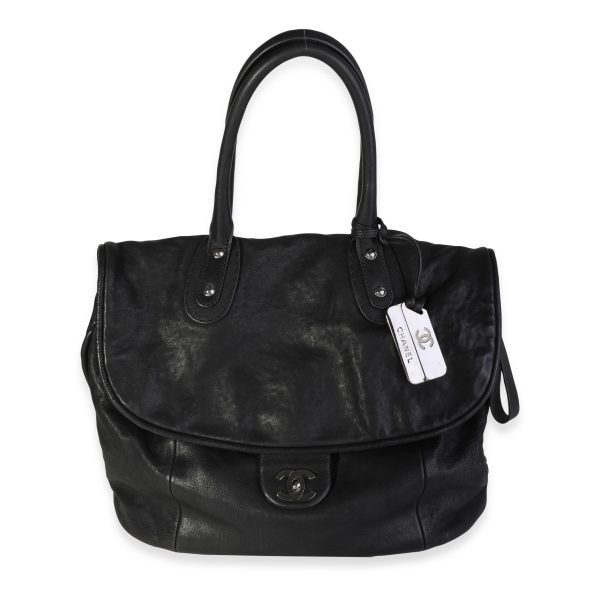 119425 fv 5ca50bd9 063c 4934 a5fc 7730e48bf7bf Chanel Black Aged Calf Convertible Flap Tote