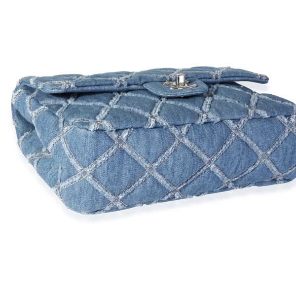 119435 box Chanel Blue Quilted Denim Medium Single Flap Bag